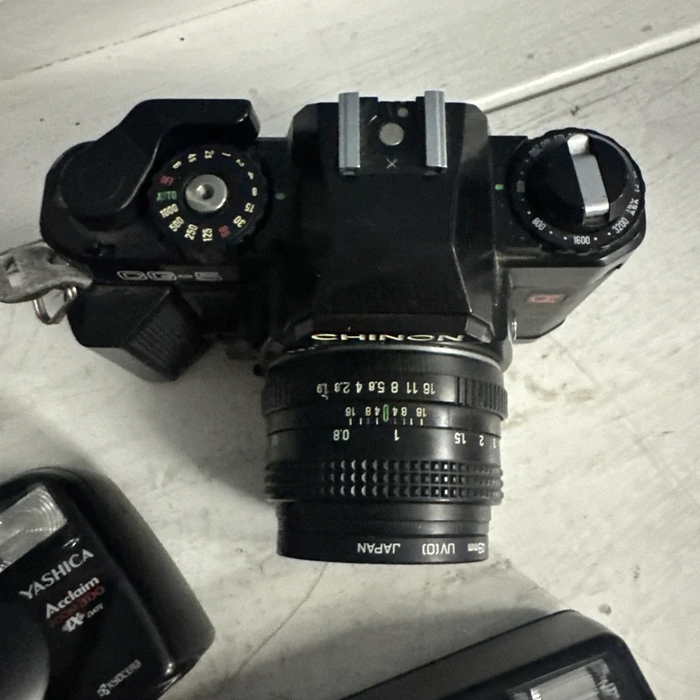 Lot Of 3‎ Cameras Nikon + Yashica + Chinon CM-7 35mm SLR Camera w/Lens Untested